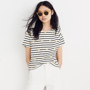 Madewell Navy Sunshine Short Sleeve Top Size Small